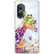 Прозрачный чехол BoxFace Huawei Nova 9 SE Colorful Giraffe