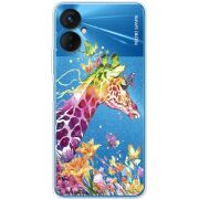 Прозрачный чехол BoxFace Tecno Spark 9 Pro Colorful Giraffe