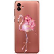 Прозрачный чехол BoxFace Samsung Galaxy A04 (A045) Floral Flamingo