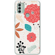 Чехол BoxFace Nokia C31 Line Flowers