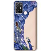 Чехол со стразами ZTE Blade A52 Peafowl