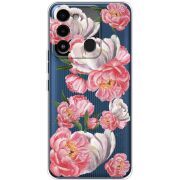 Прозрачный чехол BoxFace Tecno Spark Go 2022 Peony Watercolor Style