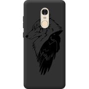 Черный чехол BoxFace Xiaomi Redmi Note 4x Wolf and Raven