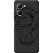 Черный чехол BoxFace Realme C33 Lion