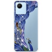 Чехол со стразами Realme C30 Peafowl