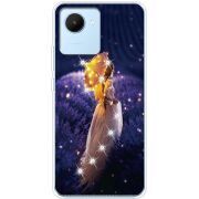 Чехол со стразами Realme C30 Girl with Umbrella