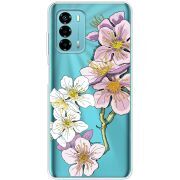 Прозрачный чехол BoxFace ZTE Blade V40 Vita Cherry Blossom