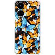 Прозрачный чехол BoxFace Tecno Camon 19 / 19 Pro Butterfly Morpho