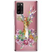 Чехол со стразами BoxFace Blackview A100 Deer with flowers