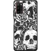 Черный чехол BoxFace Blackview A100 Skull and Roses
