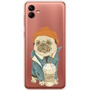 Прозрачный чехол BoxFace Samsung Galaxy A04e (A042) Dog Coffeeman