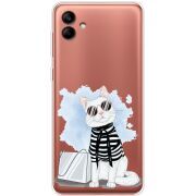 Прозрачный чехол BoxFace Samsung Galaxy A04e (A042) Cat Style