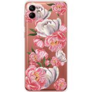 Прозрачный чехол BoxFace Samsung Galaxy A04e (A042) Peony Watercolor Style