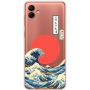 Прозрачный чехол BoxFace Samsung Galaxy A04e (A042) Большая волна в Канагаве
