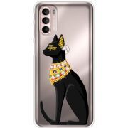 Чехол со стразами Motorola G41 Egipet Cat