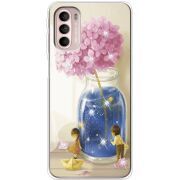 Чехол со стразами Motorola G41 Little Boy and Girl