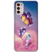 Чехол со стразами Motorola G41 Butterflies