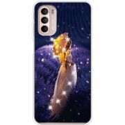 Чехол со стразами Motorola G41 Girl with Umbrella