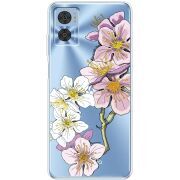 Прозрачный чехол BoxFace Motorola E22/E22i Cherry Blossom