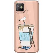 Прозрачный чехол BoxFace Tecno POP 5 GO Segull in Cofee Pool