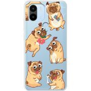 Прозрачный чехол BoxFace Xiaomi Redmi A1 Plus с 3D-глазками Pug