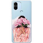 Прозрачный чехол BoxFace Xiaomi Redmi A1 Plus Девушка с Пионами