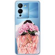 Прозрачный чехол BoxFace Infinix Note 12 (G96) Девушка с Пионами