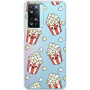 Прозрачный чехол BoxFace OPPO A77 с 3D-глазками Popcorn