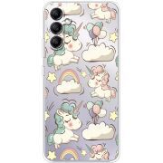 Прозрачный чехол BoxFace Samsung Galaxy A34 5G (A346) Unicorns