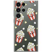 Прозрачный чехол BoxFace Samsung Galaxy S23 Ultra (S918) с 3D-глазками Popcorn