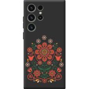 Черный чехол BoxFace Samsung Galaxy S23 Ultra (S918) Ukrainian Ornament