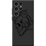 Черный чехол BoxFace Samsung Galaxy S23 Ultra (S918) Skull and Roses