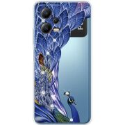 Чехол со стразами Xiaomi Poco X5 5G Peafowl
