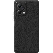 Черный чехол BoxFace Poco X5 5G Leaves