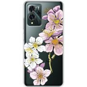 Прозрачный чехол BoxFace ZTE Blade V40 Pro Cherry Blossom