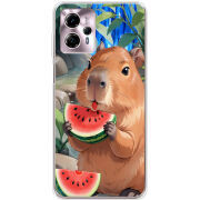 Чехол BoxFace Motorola G13 Капібара з кавуном