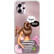 Прозрачный чехол BoxFace Motorola G13 Super Mama and Daughter