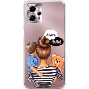 Прозрачный чехол BoxFace Motorola G13 Super Mama and Son