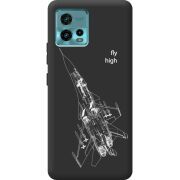 Черный чехол BoxFace Motorola G72 Військовий літак