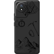 Черный чехол BoxFace Vivo Y02 Mountains