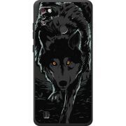 Черный чехол BoxFace Tecno Pop 4 Pro Wolf