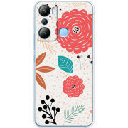 Чехол BoxFace Infinix Hot 20i Line Flowers