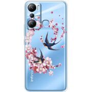 Чехол со стразами Infinix Hot 20i Swallows and Bloom
