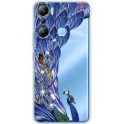 Чехол со стразами Infinix Hot 20i Peafowl