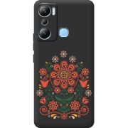 Черный чехол BoxFace Infinix Hot 20i Ukrainian Ornament