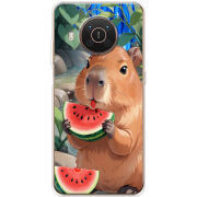 Чехол BoxFace Nokia X20 Капібара з кавуном