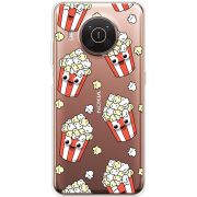 Прозрачный чехол BoxFace Nokia X20 с 3D-глазками Popcorn
