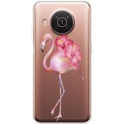 Прозрачный чехол BoxFace Nokia X20 Floral Flamingo