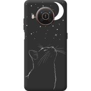 Черный чехол BoxFace Nokia X20 Місячний кіт