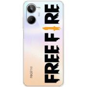 Прозрачный чехол BoxFace Realme 10 4G Free Fire Black Logo